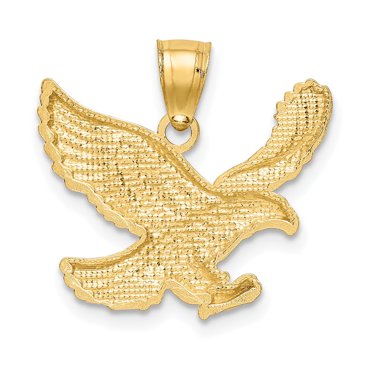 14K Gold Diamond-Cut Eagle Pendant for Men Polished & Solid