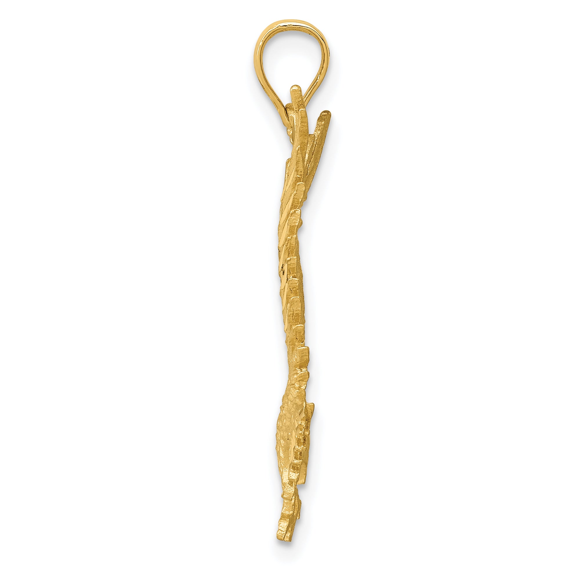 14K Gold Eagle Pendant with Polished Diamond-Cut Finish for Men Secondary image