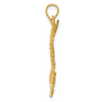14K Gold Eagle Pendant with Polished Diamond-Cut Finish for Men