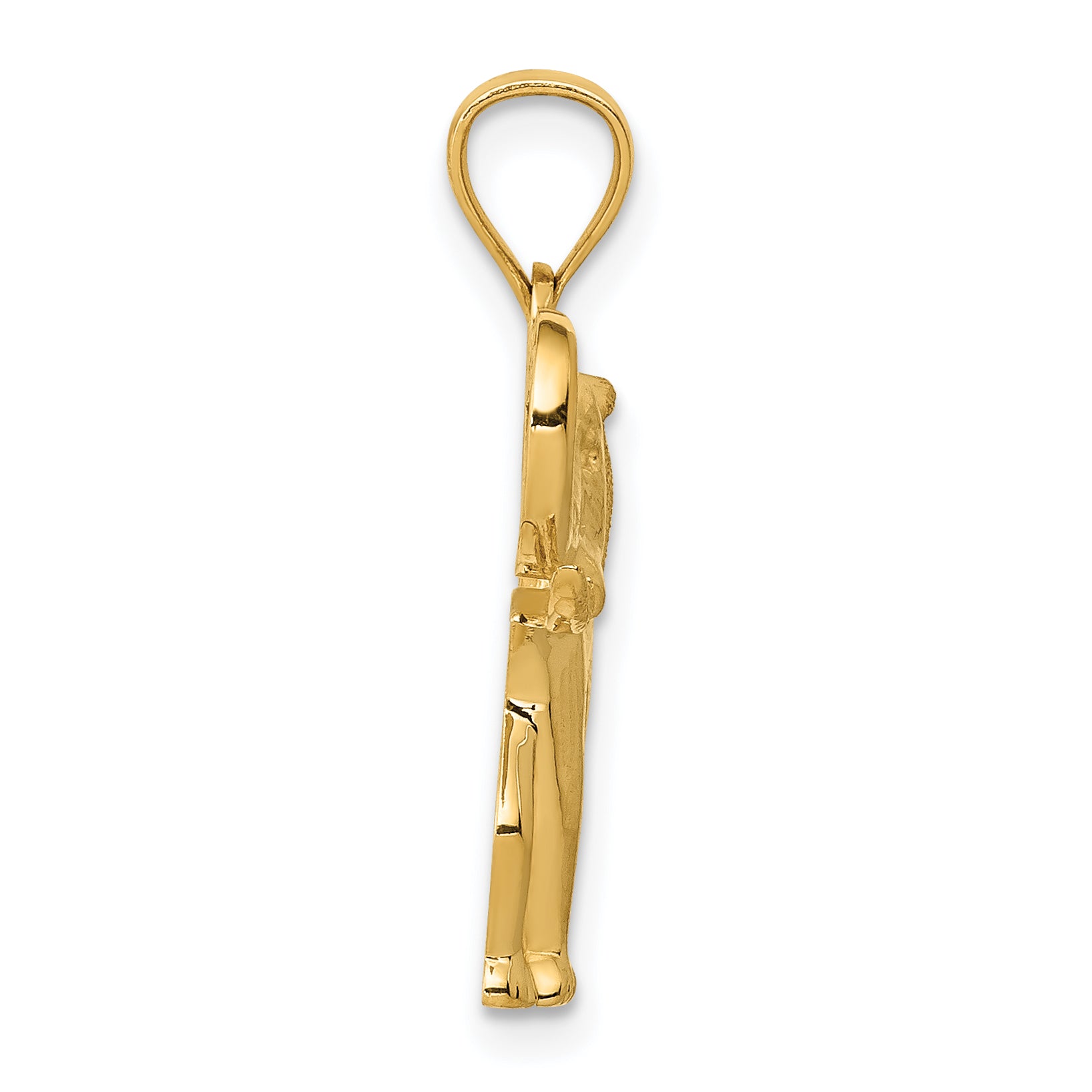 14K Gold Elephant Pendant with Polished & Satin Finish Men's Stylish Charm Secondary image