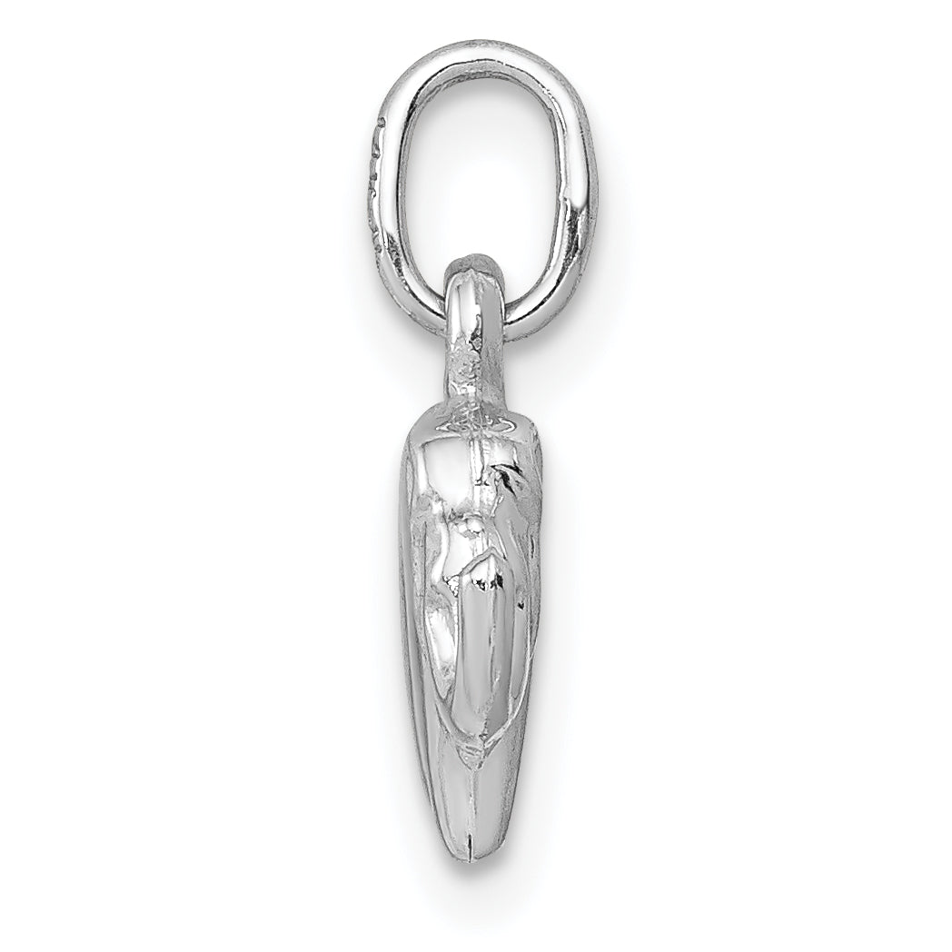 14K White Gold Polished Elephant Charm with Rhodium Finish  Elegant & Themed Design