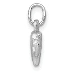 14K White Gold Polished Elephant Charm with Rhodium Finish  Elegant & Themed Design
