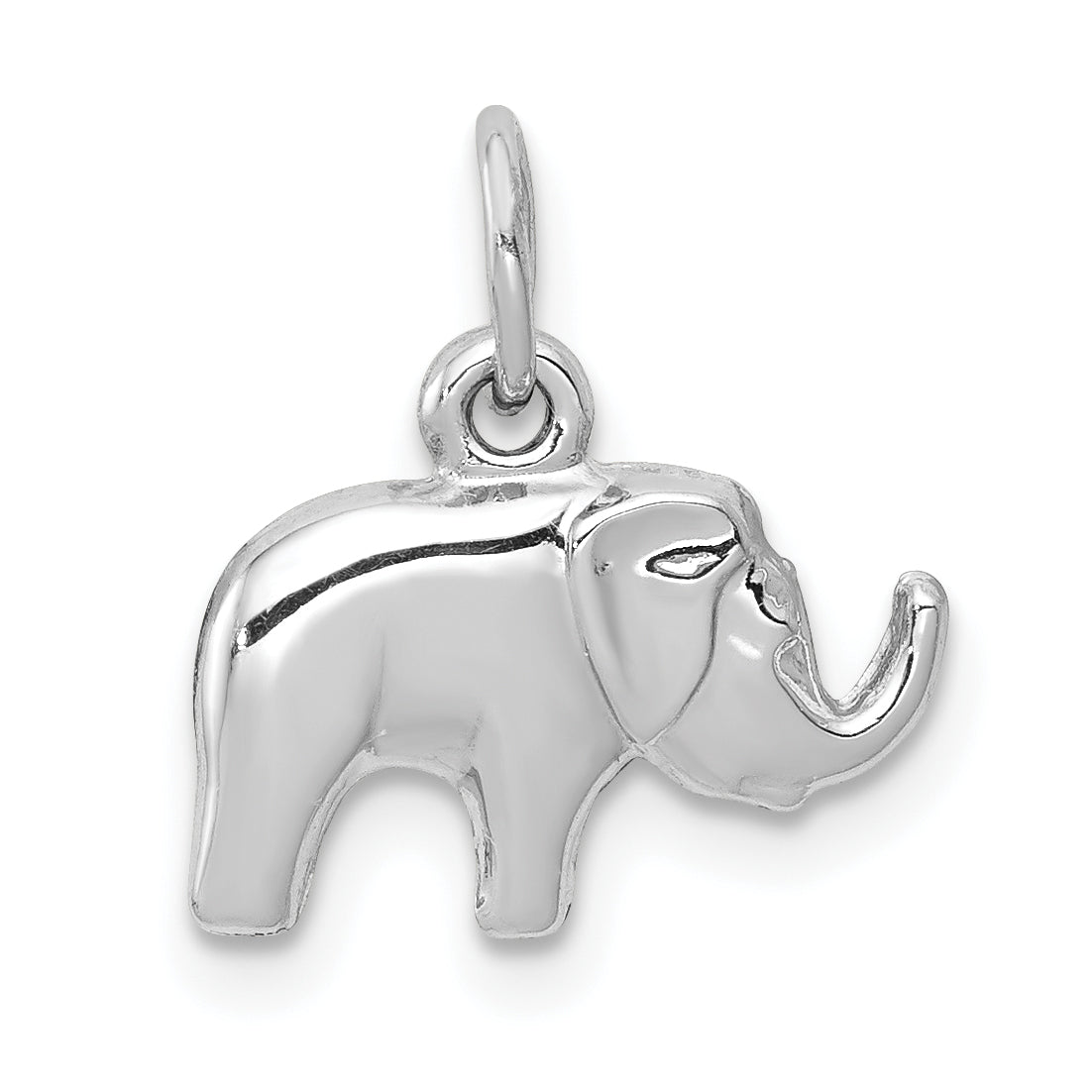 14k White Gold Elephant Charm Main image
