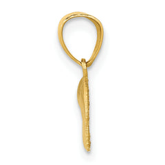 14K Gold Polished Elephant Pendant  Solid, Casted, Open-Back Design