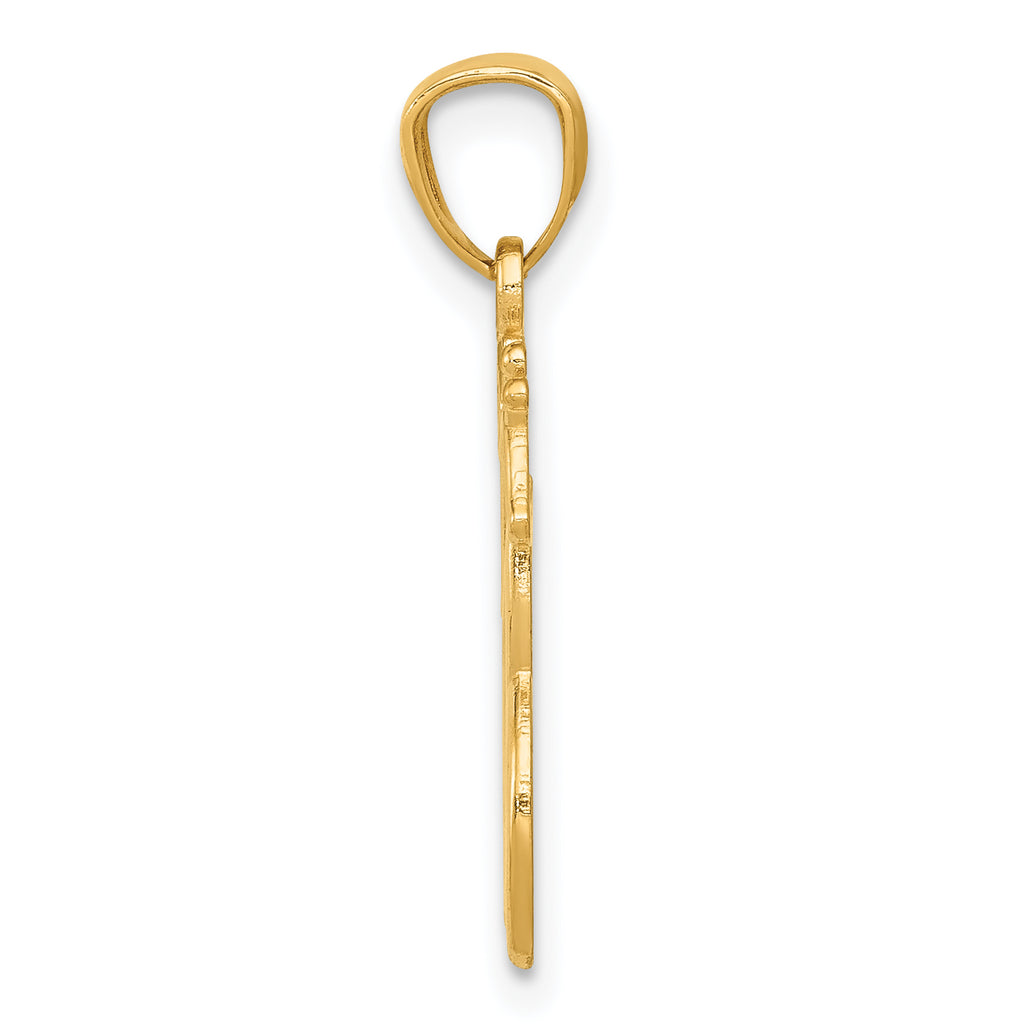 14K Gold Polished Interlocking Giraffes Pendant with Textured Back by Sophia Jewelers