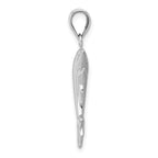 14K White Gold Dolphin Pendant with Polished Rhodium Finish  Elegant Ocean-Inspired Charm