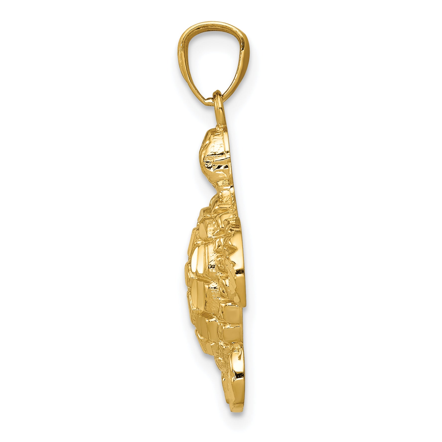 14K Gold Polished Sea Turtle Pendant with Diamond-Cut Detailing  Sophisticated MenÃÂ¢Ã¢âÂ¬Ã¢âÂ¢s Charm