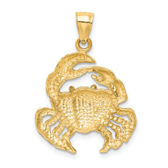 14K Gold Polished Crab Pendant for Men  Solid & Casted Jewelry