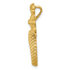 14K Gold Diamond-Cut Mermaid Slide Pendant with Polished Satin Finish