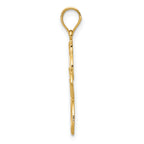 14K Gold Polished Filigree Starfish Pendant with Textured Design