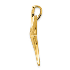 14K Gold Polished Starfish Slide Pendant for Men's Jewelry