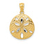 14k w/Rhodium Diamond-cut Polished Sand Dollar Pendant