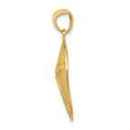 14K Gold Satin Diamond-Cut Sand Dollar Pendant for Men  Elegant Brushed Finish