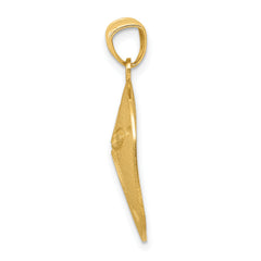 14K Gold Satin Diamond-Cut Sand Dollar Pendant for Men  Elegant Brushed Finish