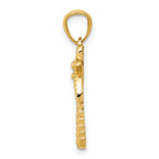 14K Gold Textured Palm Tree Pendant for Men  Polished, Elegant Design
