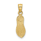14K Yellow Gold 3D Textured Flip Flop Pendant with Polished Finish