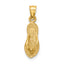 14k  3D Polished And Textured Flip Flop Pendant