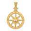 14k Diamond-cut Polished Compass Pendant