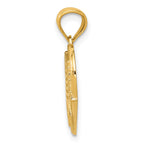 14K Gold Rhodium Heart Pendant with American Flag Design