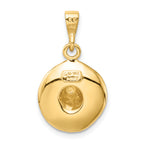 14K Gold 3D Sombrero Pendant for Men  Polished & Textured