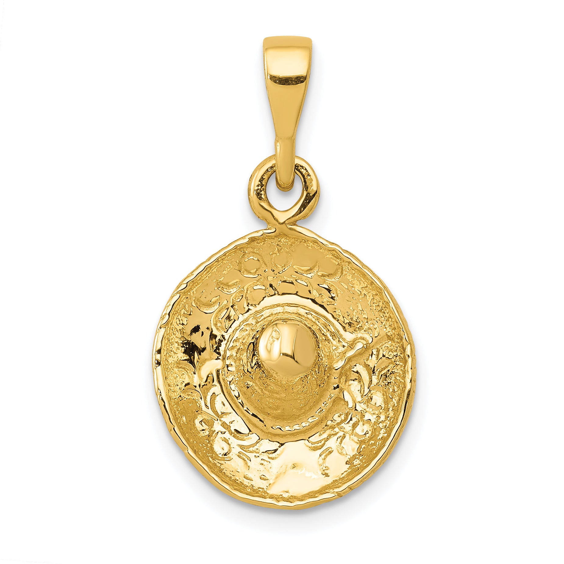 14K  3D Sombrero Pendant Main image
