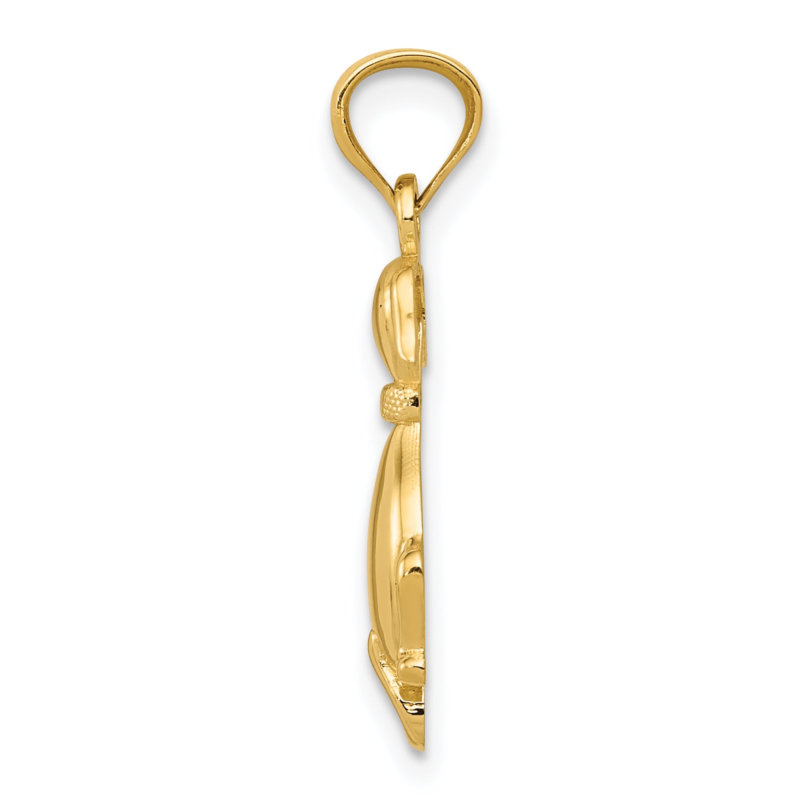 14K Gold Polished Sitting Dog Pendant for Elegant Everyday Wear