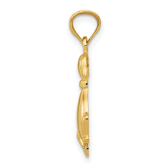 14K Gold Polished Sitting Dog Pendant for Elegant Everyday Wear