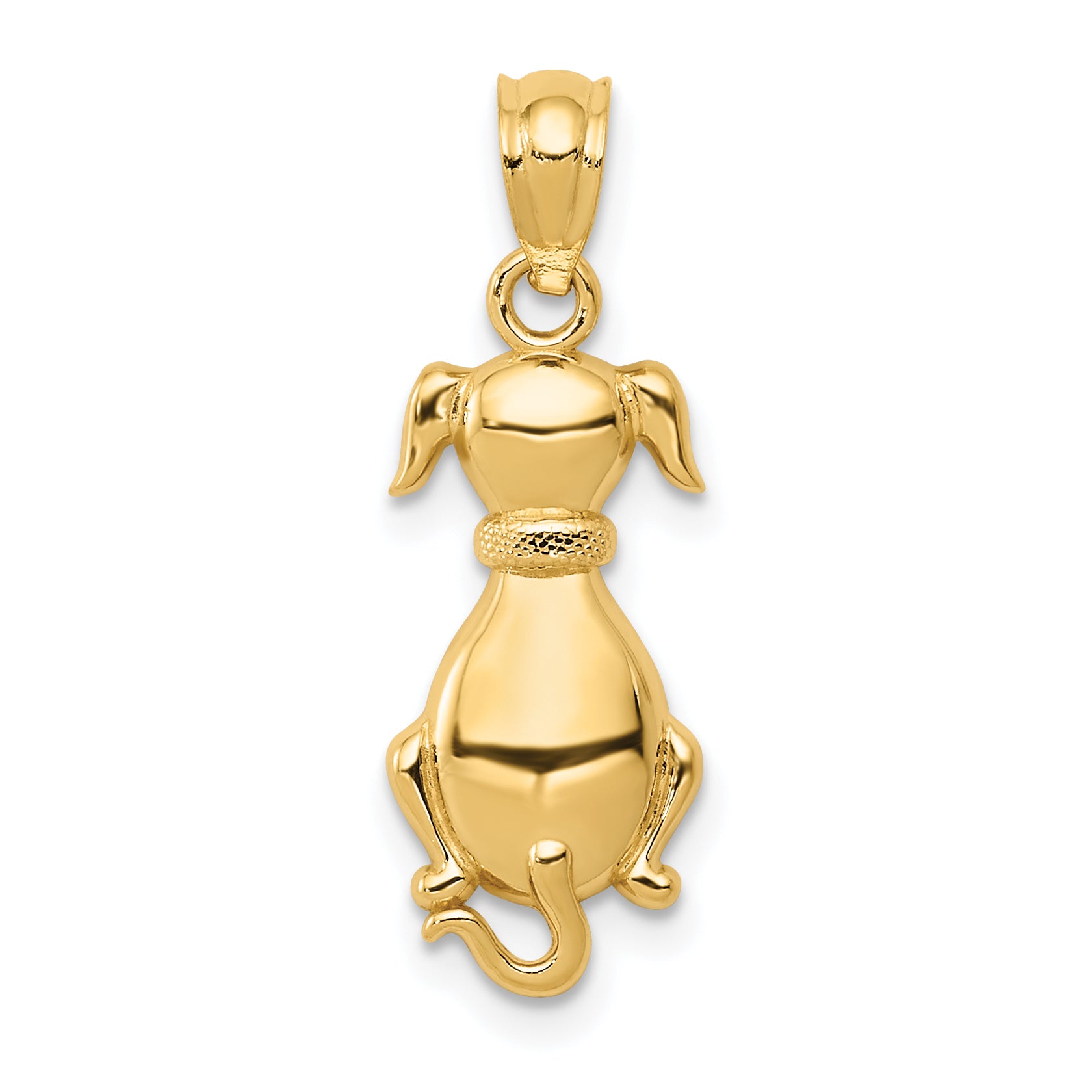 14k Polished Sitting Dog Pendant Main image
