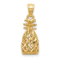14K Diamond-cut 3D Pineapple Pendant