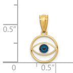 Enameled Evil Eye Pendant in 14K Yellow Gold