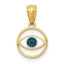 14k Polished Enameled Eye Pendant