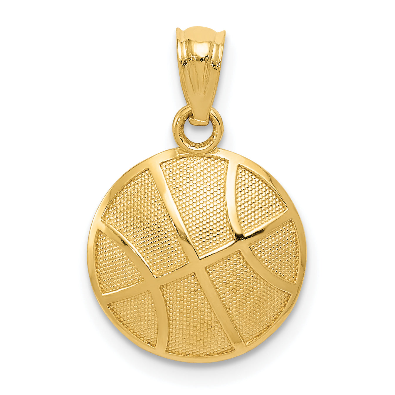 14K Satin and Polished Basketball Pendant Main image