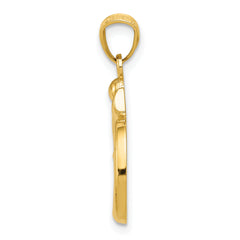 14K Gold Polished Om Pendant for Men  Elegant Solid Design