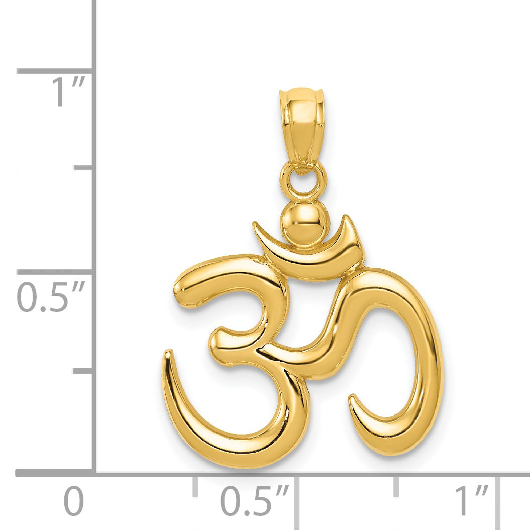 14k Polished Om Symbol Pendant