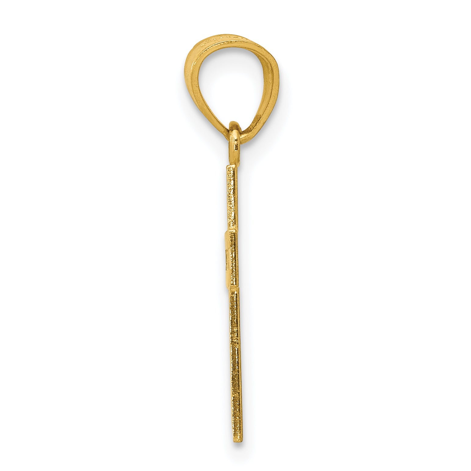 14K Gold Diamond-Cut Cross Pendant with Textured X Center Elegant & Solid Design Secondary image