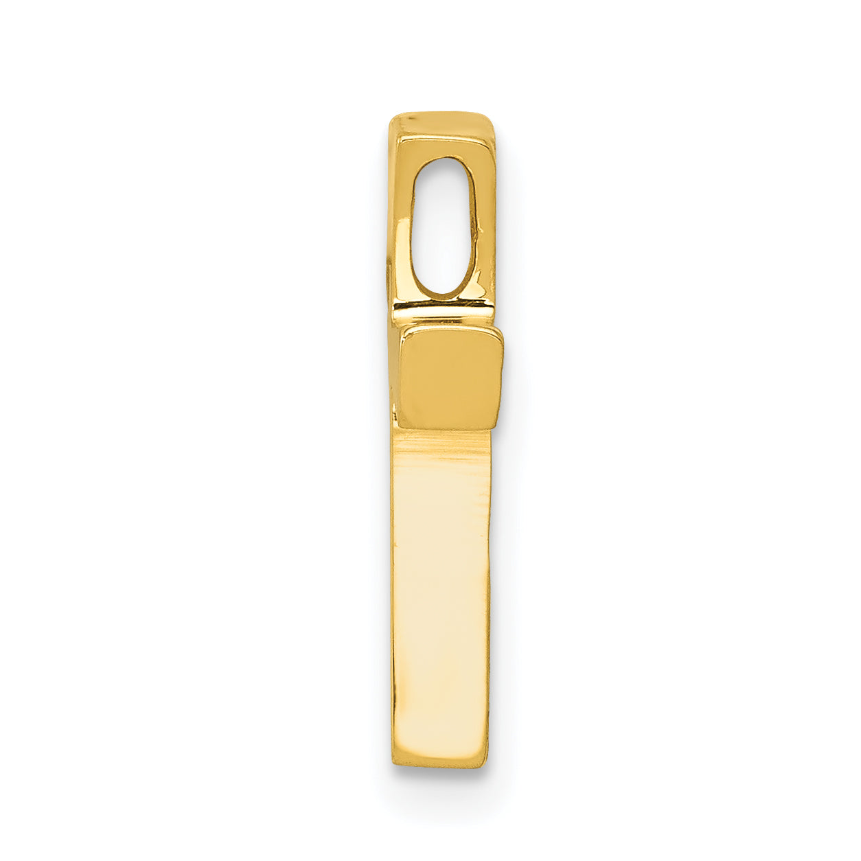 14K Gold Polished Cross Pendant Slide  Elegant Solid Cast Design