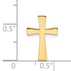 14K Gold Polished Cross Pendant Slide  Elegant Solid Cast Design