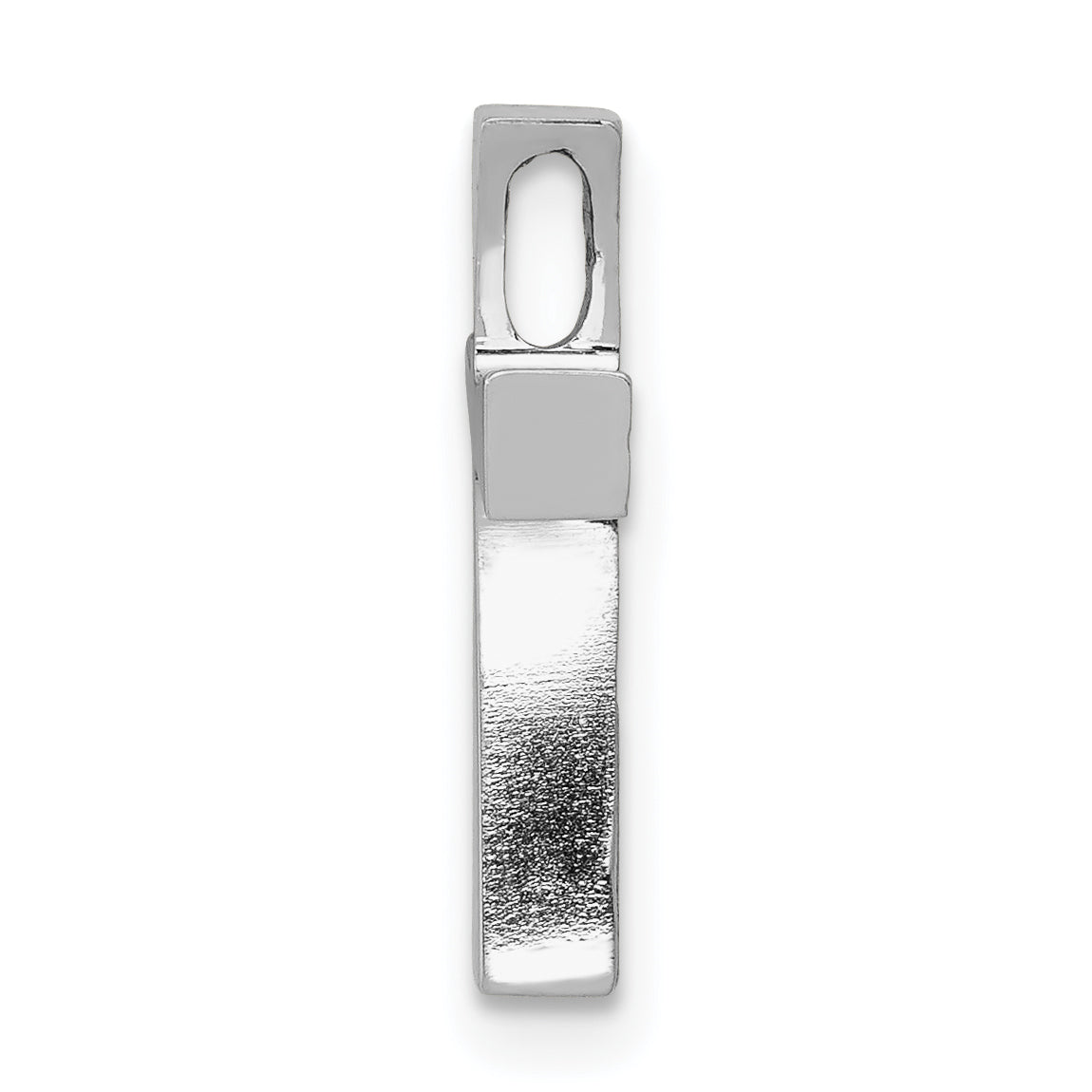 14K White Gold Polished Cross Slide Pendant with Rhodium Finish by Sophia Jewelers