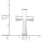 14K White Gold Polished Cross Slide Pendant with Rhodium Finish by Sophia Jewelers