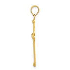 14K Gold Polished Braided Cross Pendant with Flat Back Design