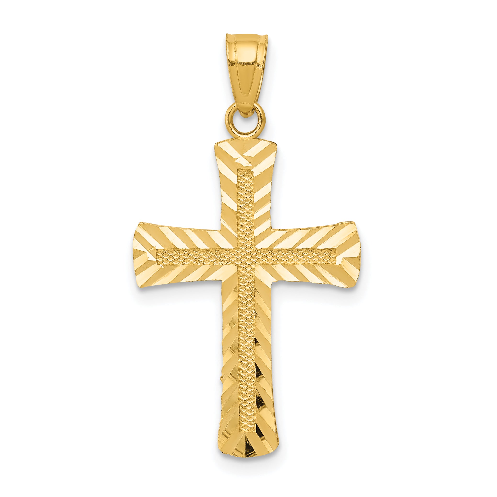 14k Diamond-cut Latin Cross Pendant Main image
