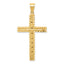 14k Polished and Textured Diamond-cut Latin Cross Pendant