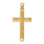 14K Gold Diamond-Cut Latin Cross Pendant  Elegant Solid Design