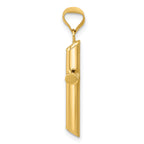 14K Gold Polished Tube Cross Pendant with 3D Design  Elegant and Timeless Charm
