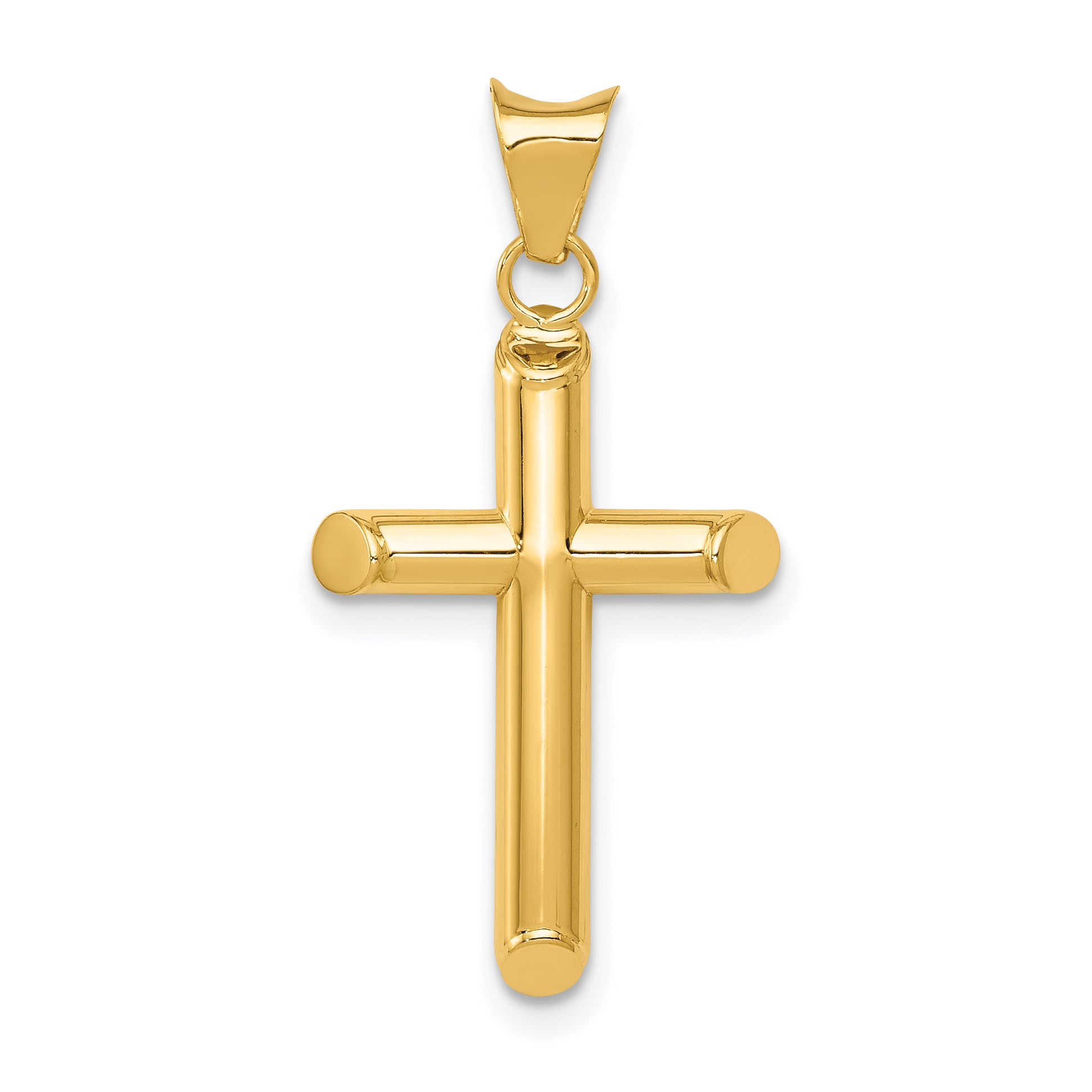 14k Polished Tube Cross Pendant Main image