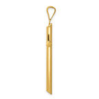 14K Gold Polished Cross Pendant with 3D Tube Design