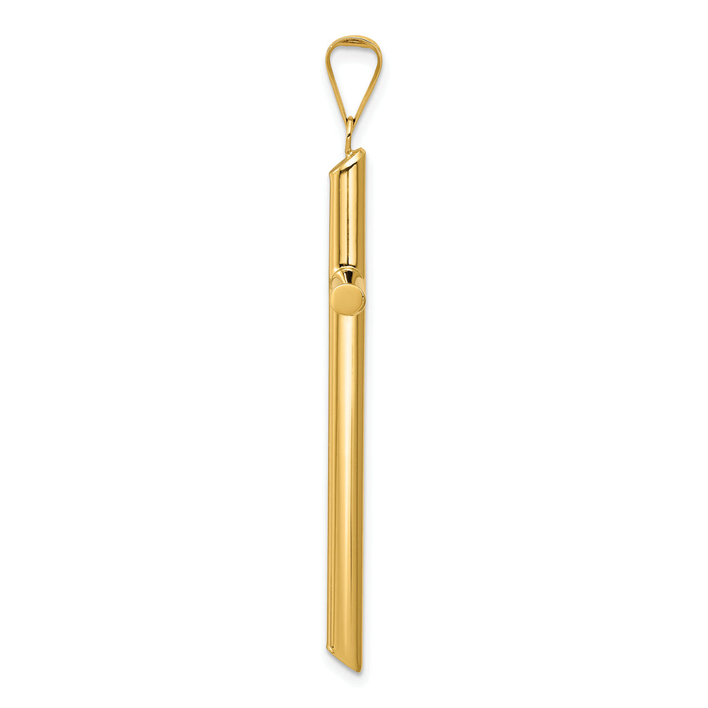 14K Gold Polished 3D Tube Cross Pendant by Sophia Jewelers