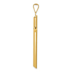14K Gold Polished 3D Tube Cross Pendant by Sophia Jewelers