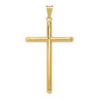 14k Polished Tube Cross Pendant