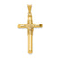 14K Polished w/Center Wrap Tube Cross Pendant